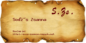 Soós Zsanna névjegykártya